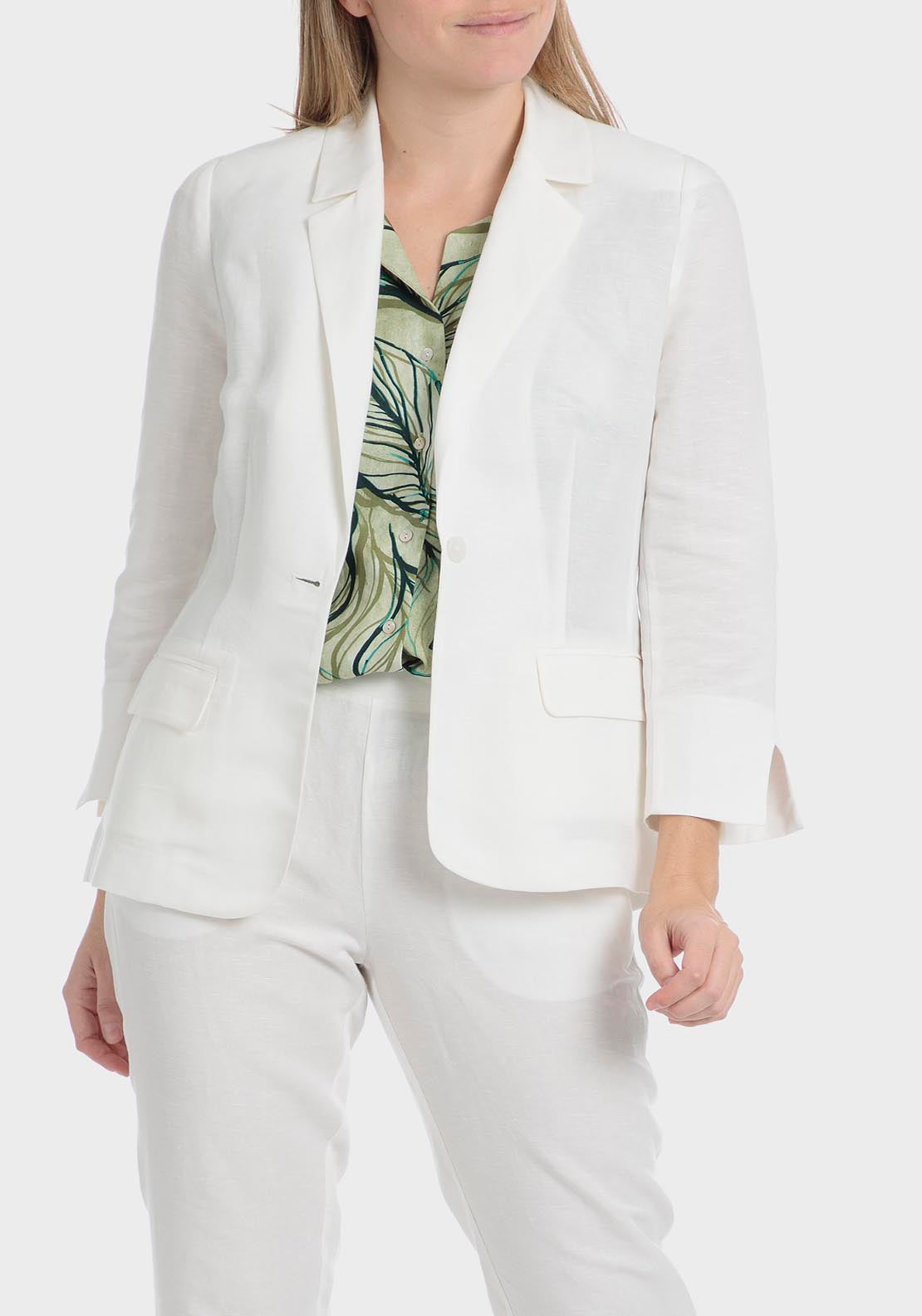 Punt Roma Linen Blazer - White 2 Shaws Department Stores