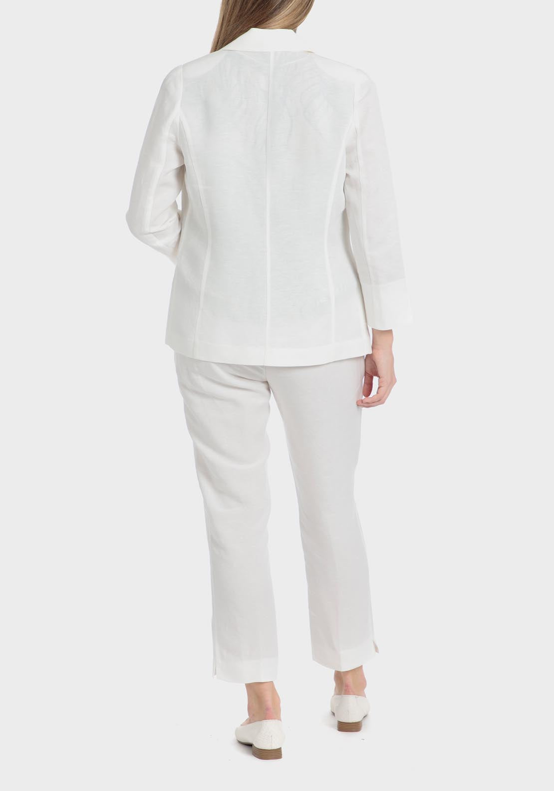 Punt Roma Linen Blazer - White 3 Shaws Department Stores