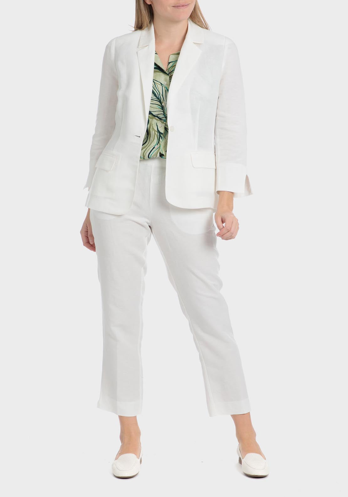 Punt Roma Linen Blazer - White 4 Shaws Department Stores