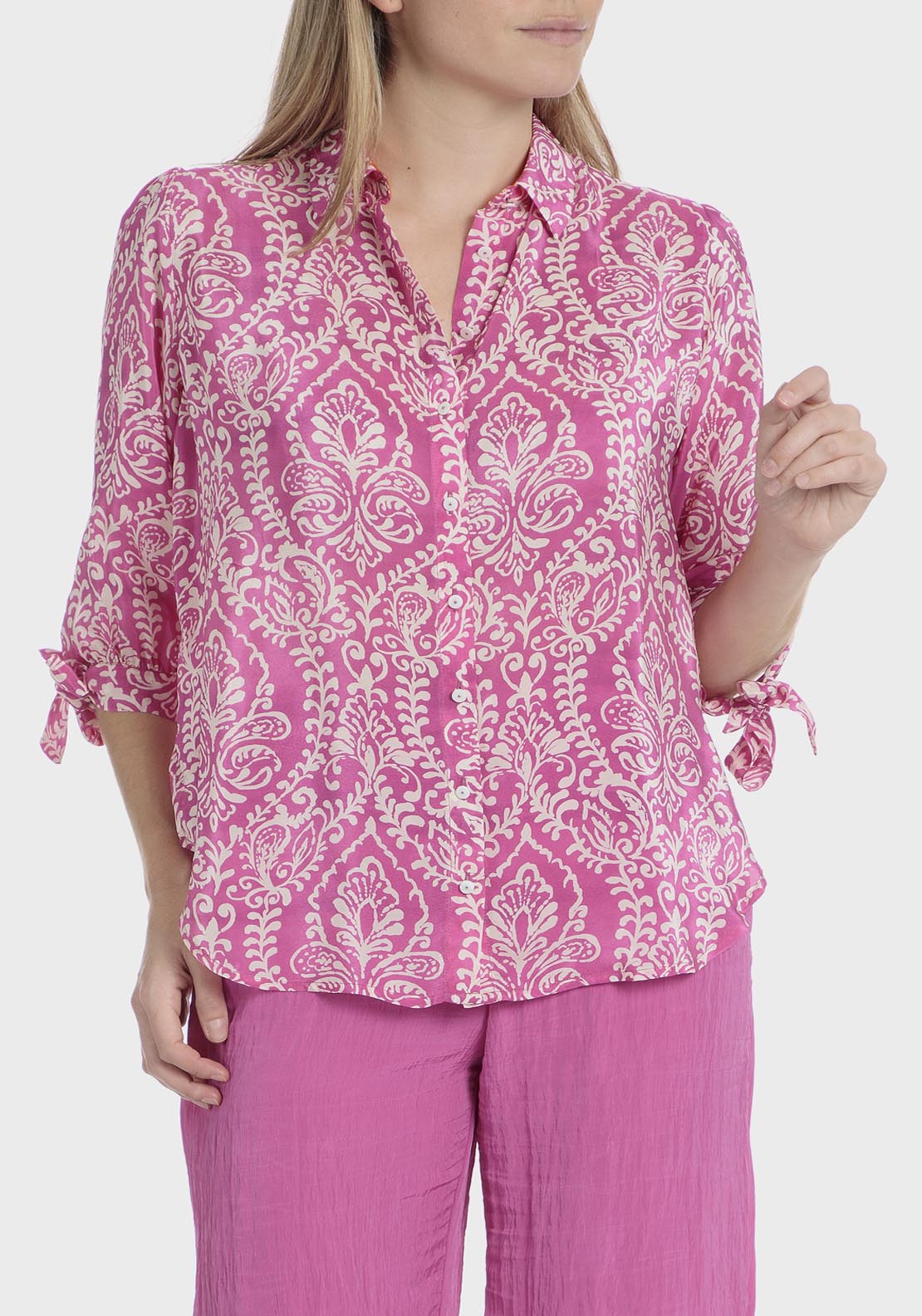 Punt Roma Printed Shirt - Fuchsia 1 Shaws Department Stores