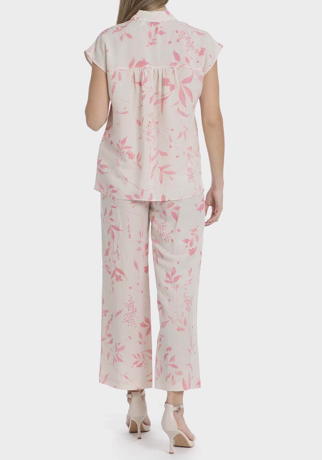 Punt Roma Floral linen shirt - Pink Salmon 4 Shaws Department Stores