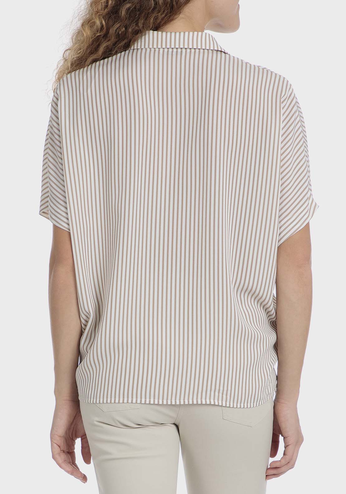 Punt Roma Striped shirt - Sand 2 Shaws Department Stores