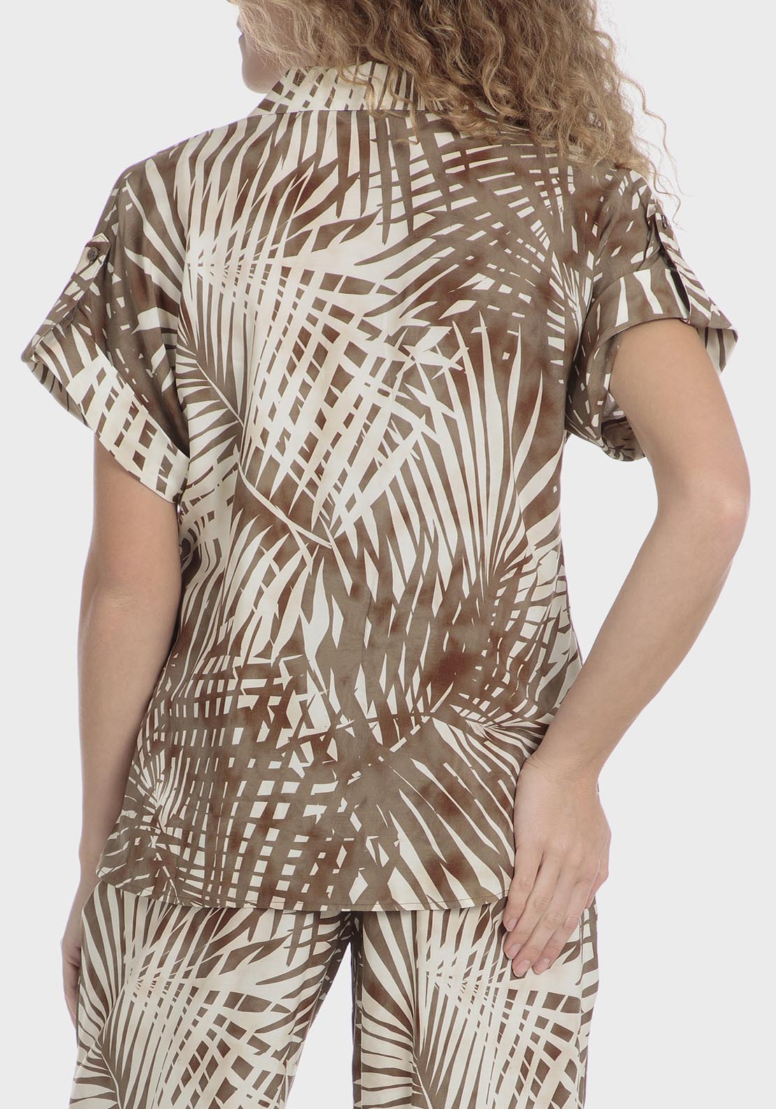 Punt Roma Tropical Print Shirt - Brown 4 Shaws Department Stores