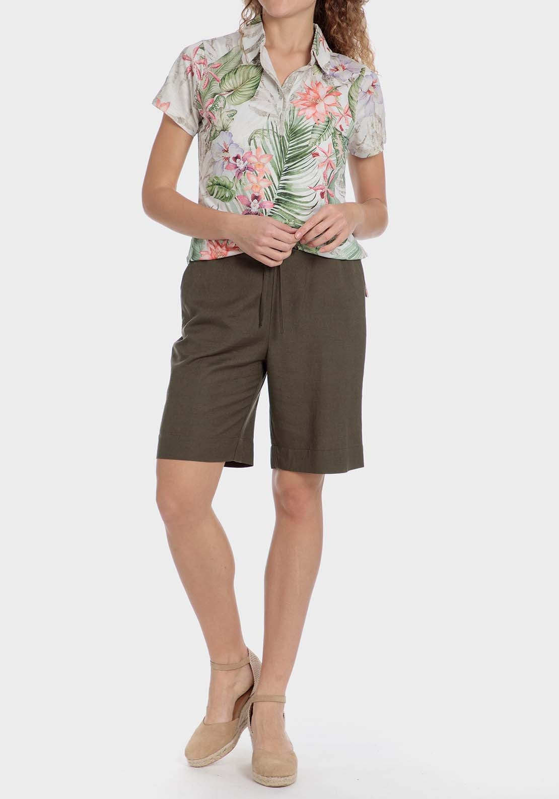 Punt Roma Printed polo - Green 3 Shaws Department Stores