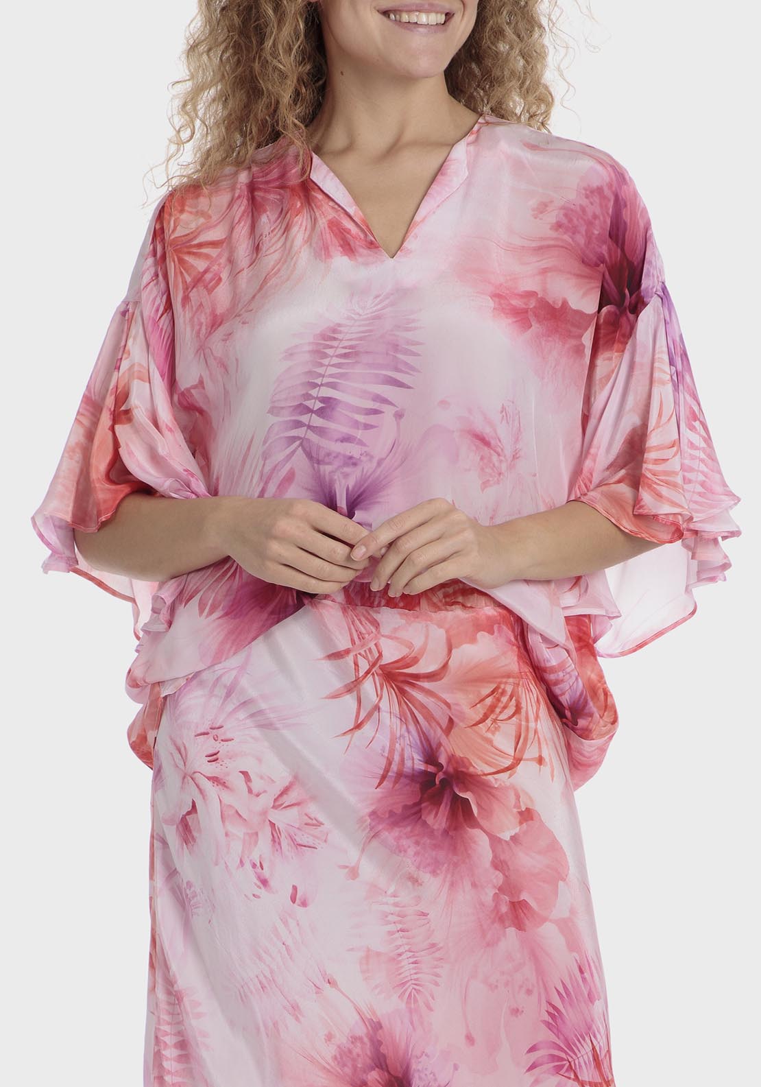 Punt Roma Pink floral blouse - Pink 6 Shaws Department Stores