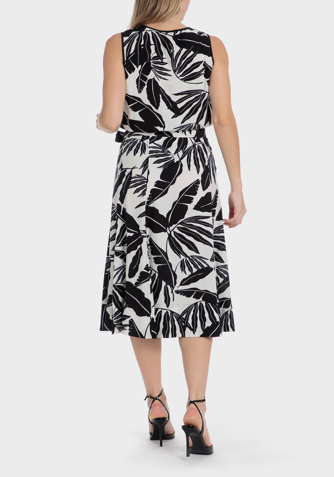 Punt Roma Leaf Printed Blouse - Black 4 Shaws Department Stores
