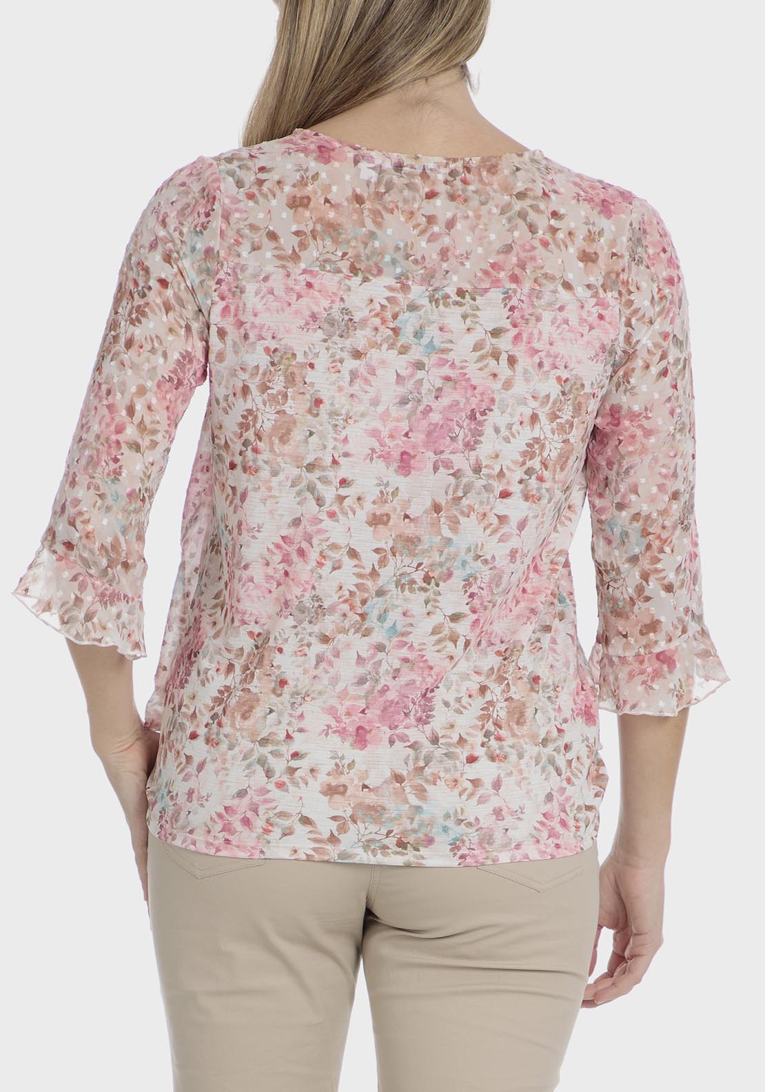 Punt Roma Printed Plumetti T-Shirt - Pink 2 Shaws Department Stores