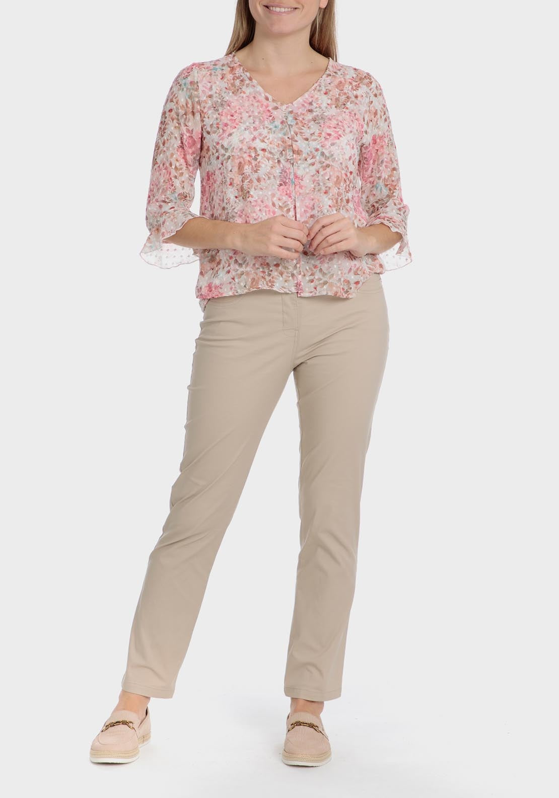 Punt Roma Printed Plumetti T-Shirt - Pink 3 Shaws Department Stores
