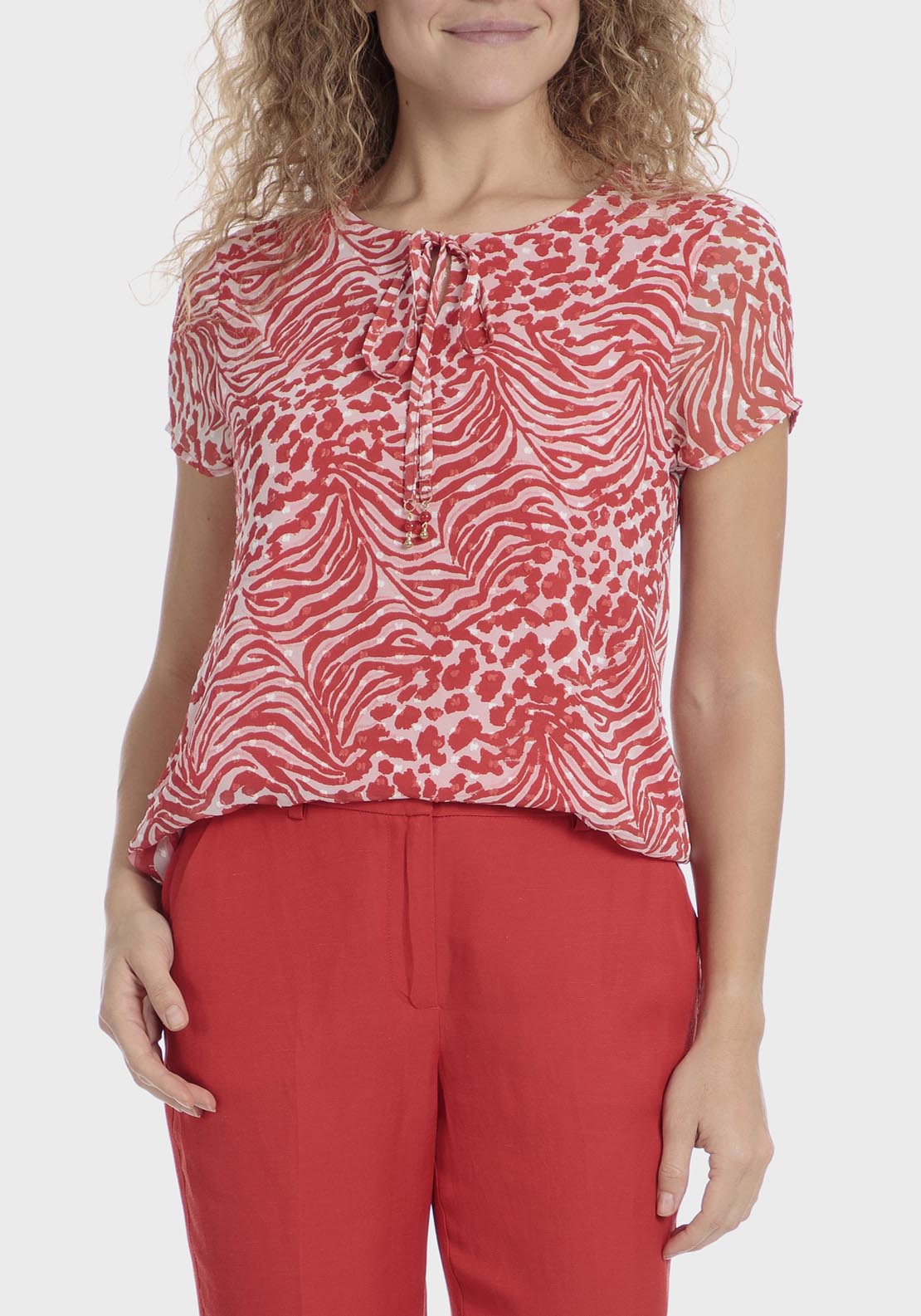 Punt Roma Plumetti Blouse - Red 1 Shaws Department Stores