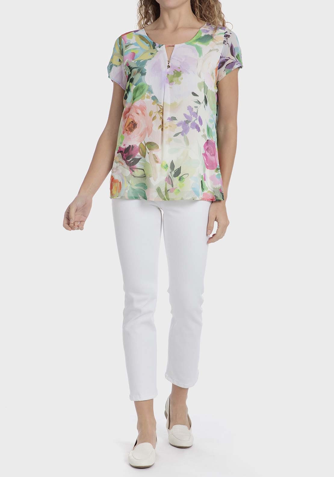 Punt Roma Floral t-shirt - Fuchsia 3 Shaws Department Stores