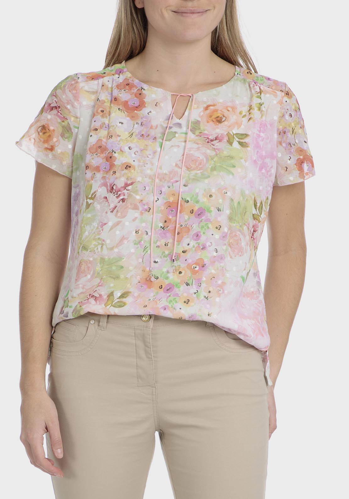 Punt Roma Plumetti Printed T-Shirt - Green 1 Shaws Department Stores