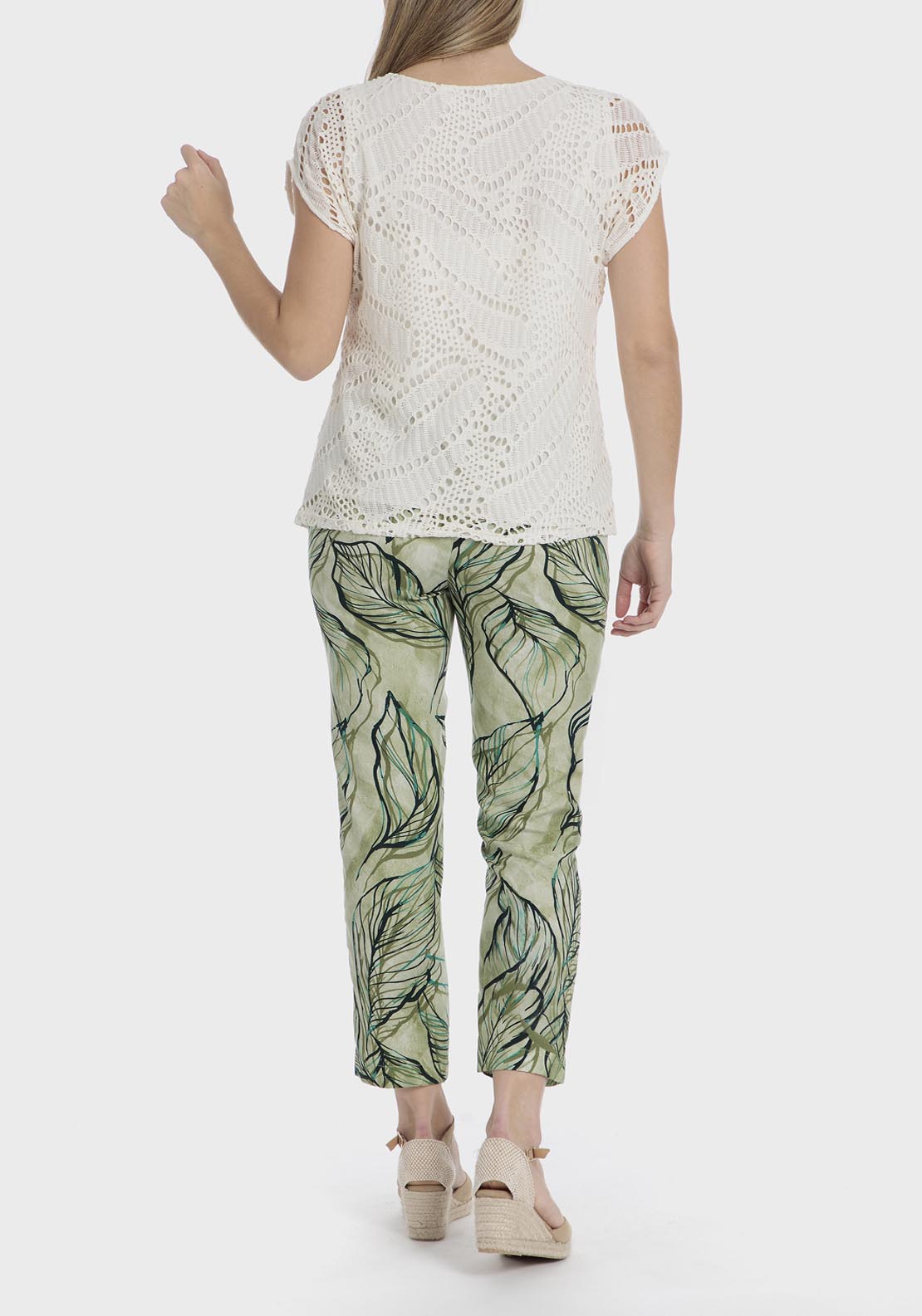 Punt Roma Crochet T-Shirt - White 1 Shaws Department Stores