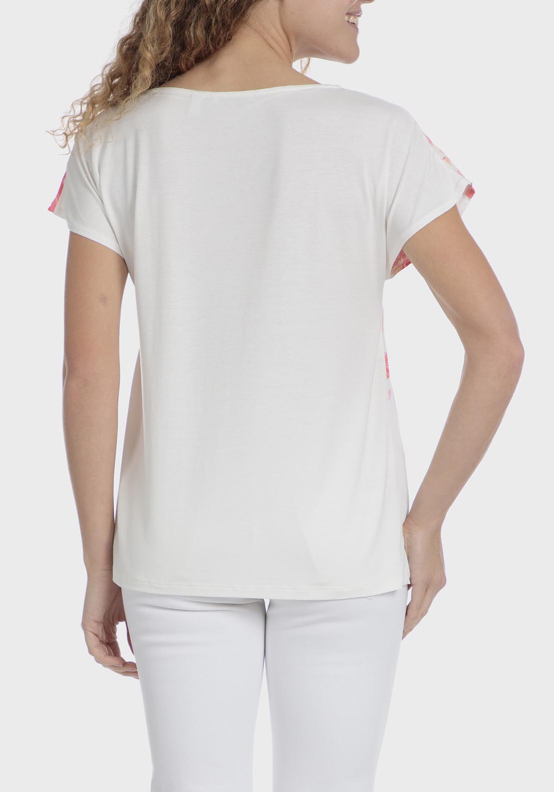 Punt Roma Rhinestone Printed T-Shirt - White 2 Shaws Department Stores