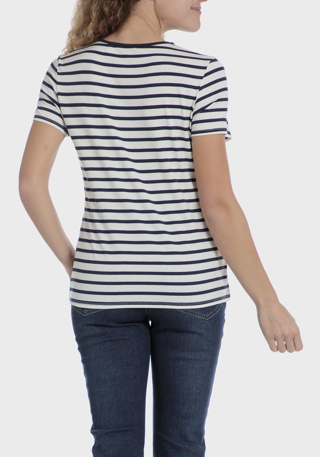 Punt Roma Striped T-Shirt - White 2 Shaws Department Stores