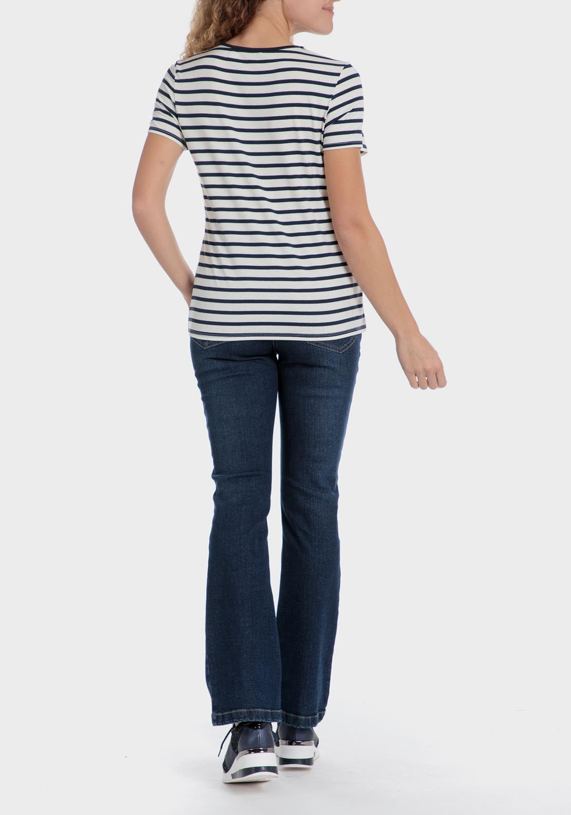 Punt Roma Striped T-Shirt - White 4 Shaws Department Stores