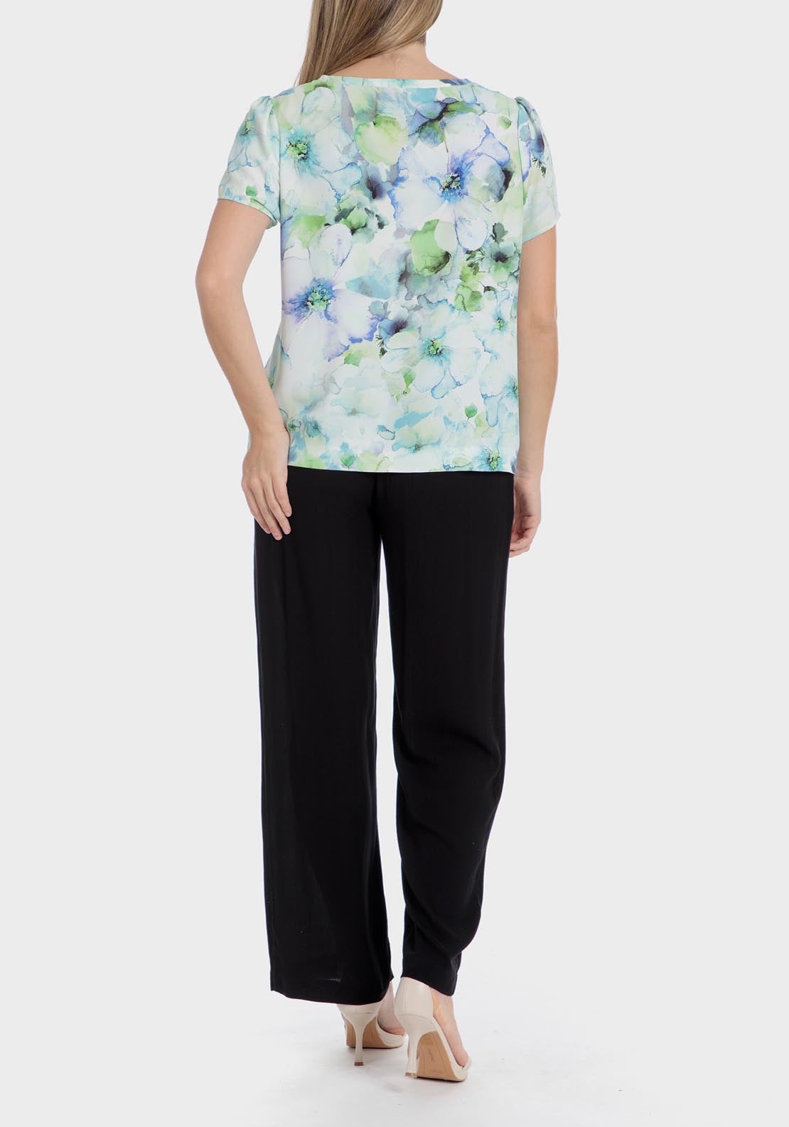 Punt Roma Floral Print T-Shirt - Green 4 Shaws Department Stores