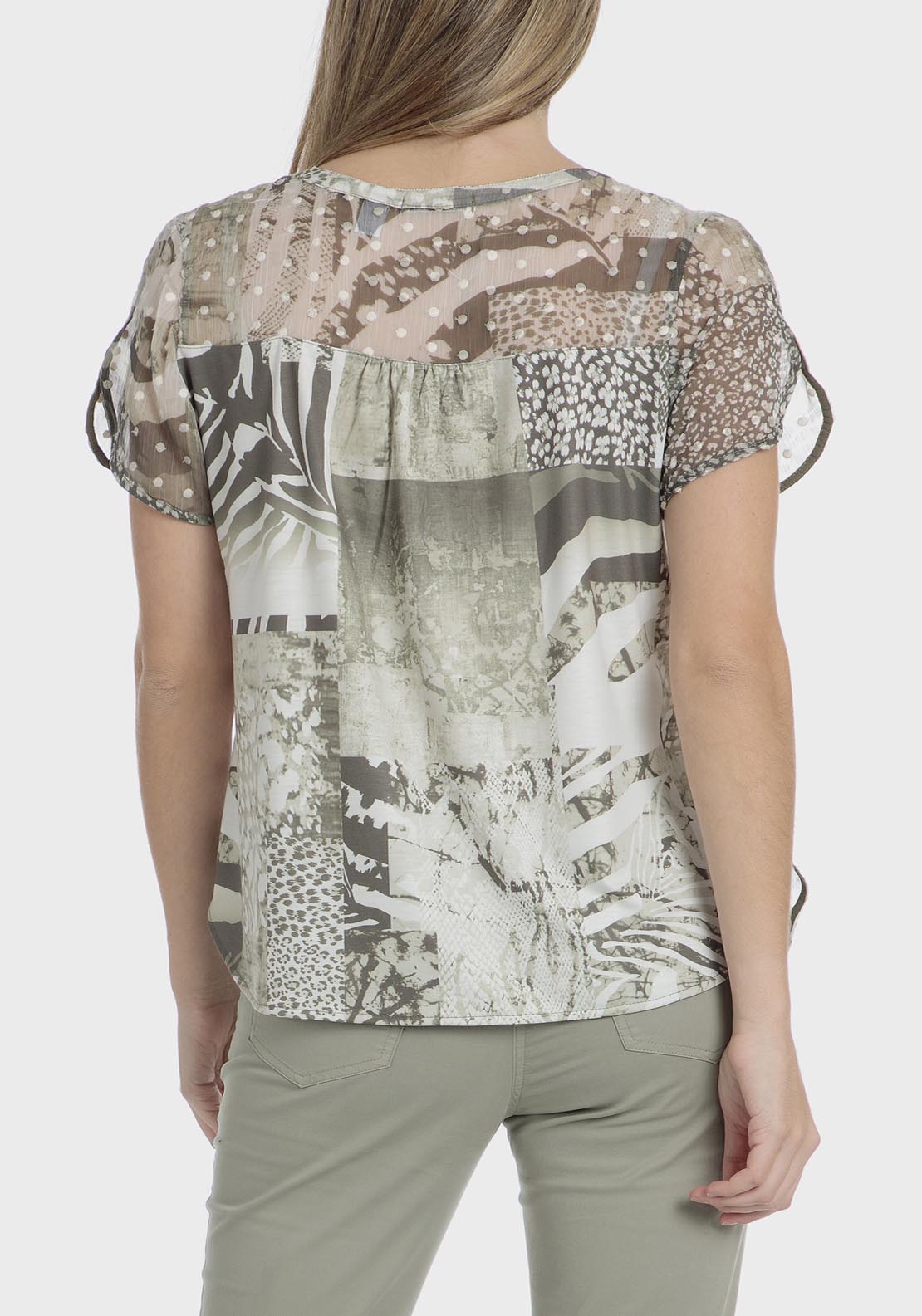 Punt Roma Plumetti Printed T-Shirt - Green 2 Shaws Department Stores