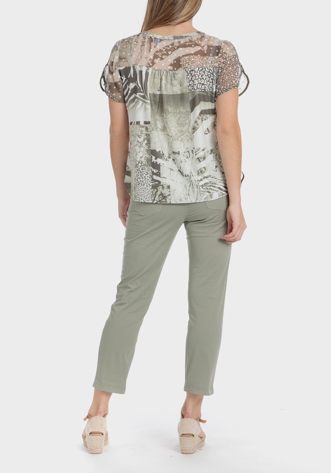 Punt Roma Plumetti Printed T-Shirt - Green 4 Shaws Department Stores