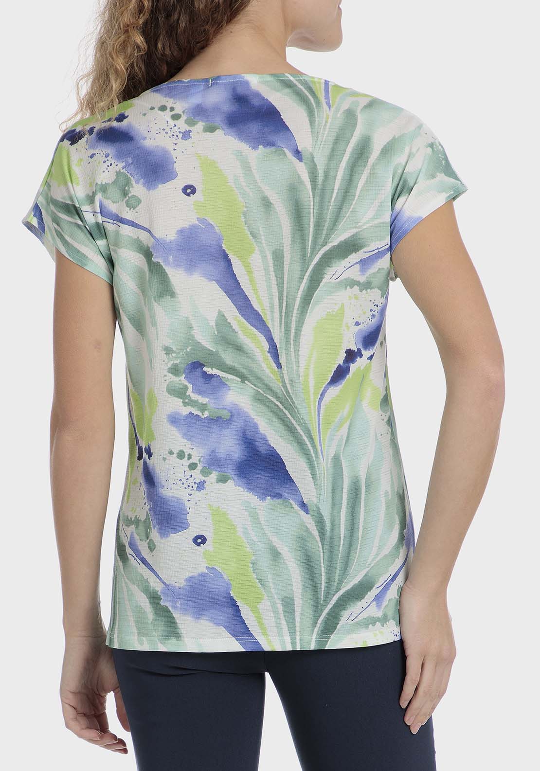 Punt Roma Printed t-shirt - Green 2 Shaws Department Stores