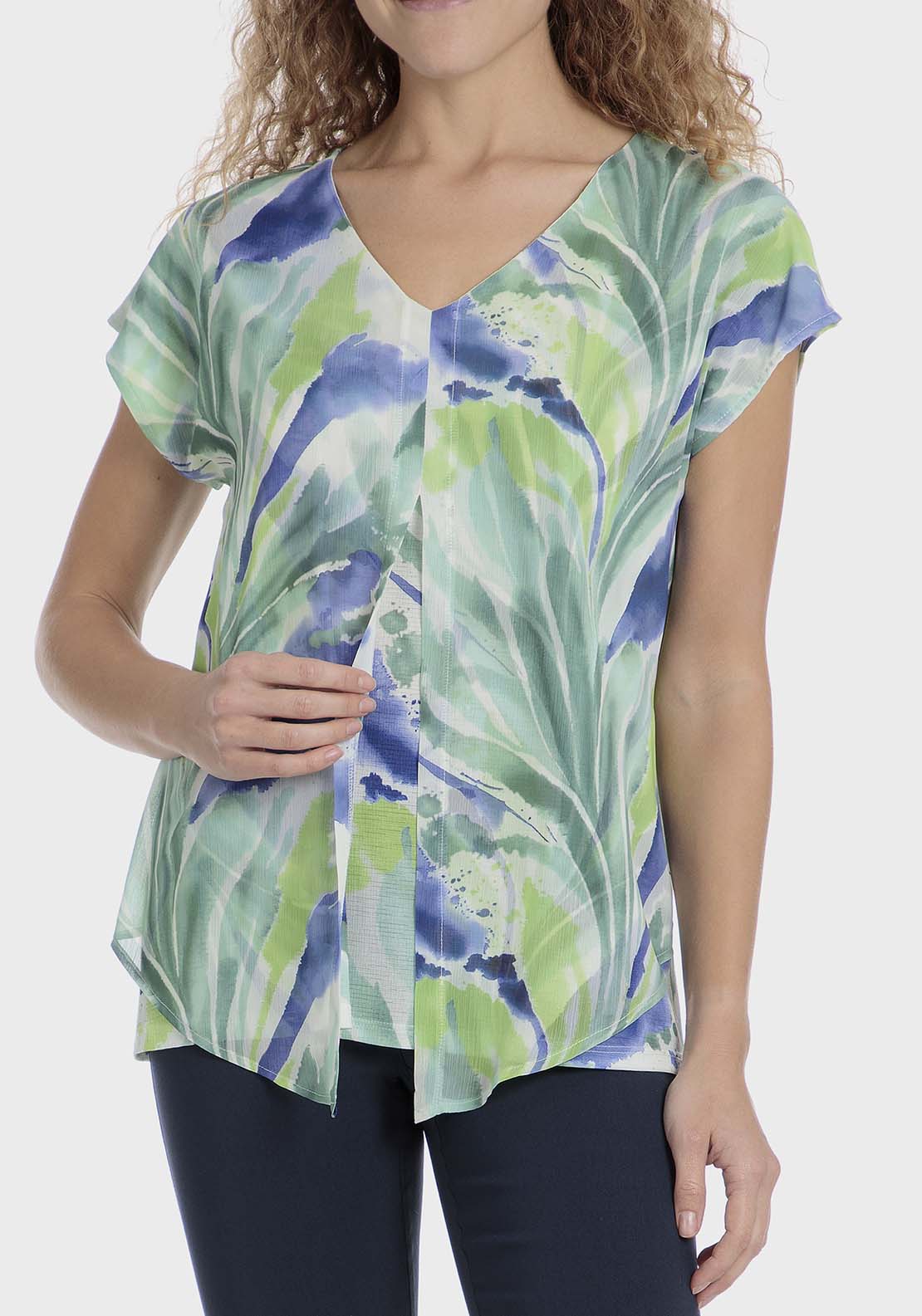 Punt Roma Printed t-shirt - Green 1 Shaws Department Stores