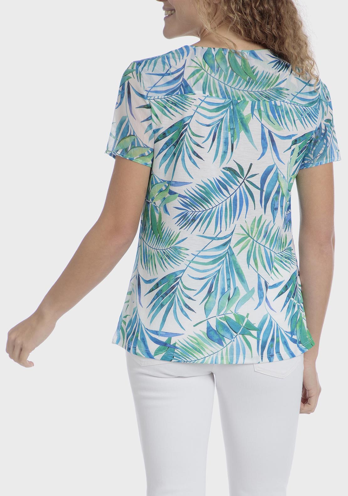 Punt Roma Tropical Print T-Shirt - Green 2 Shaws Department Stores