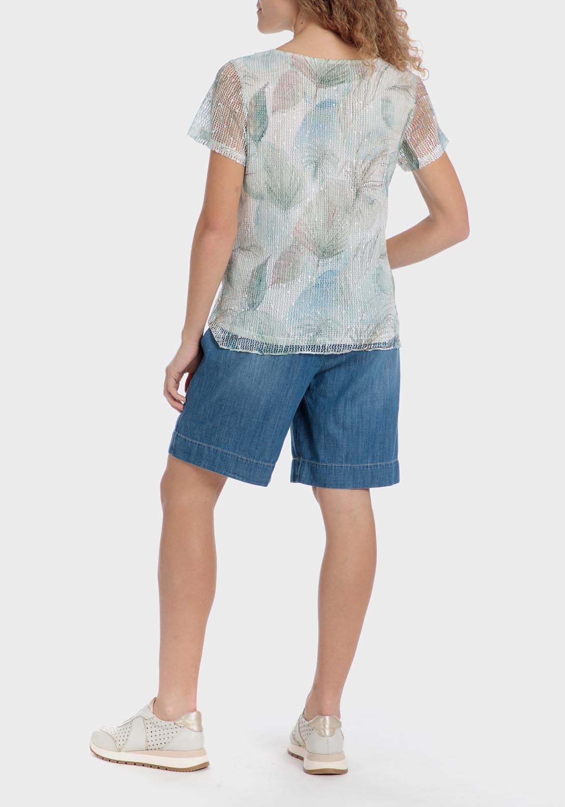 Punt Roma Mesh Printed T-Shirt - Green 4 Shaws Department Stores