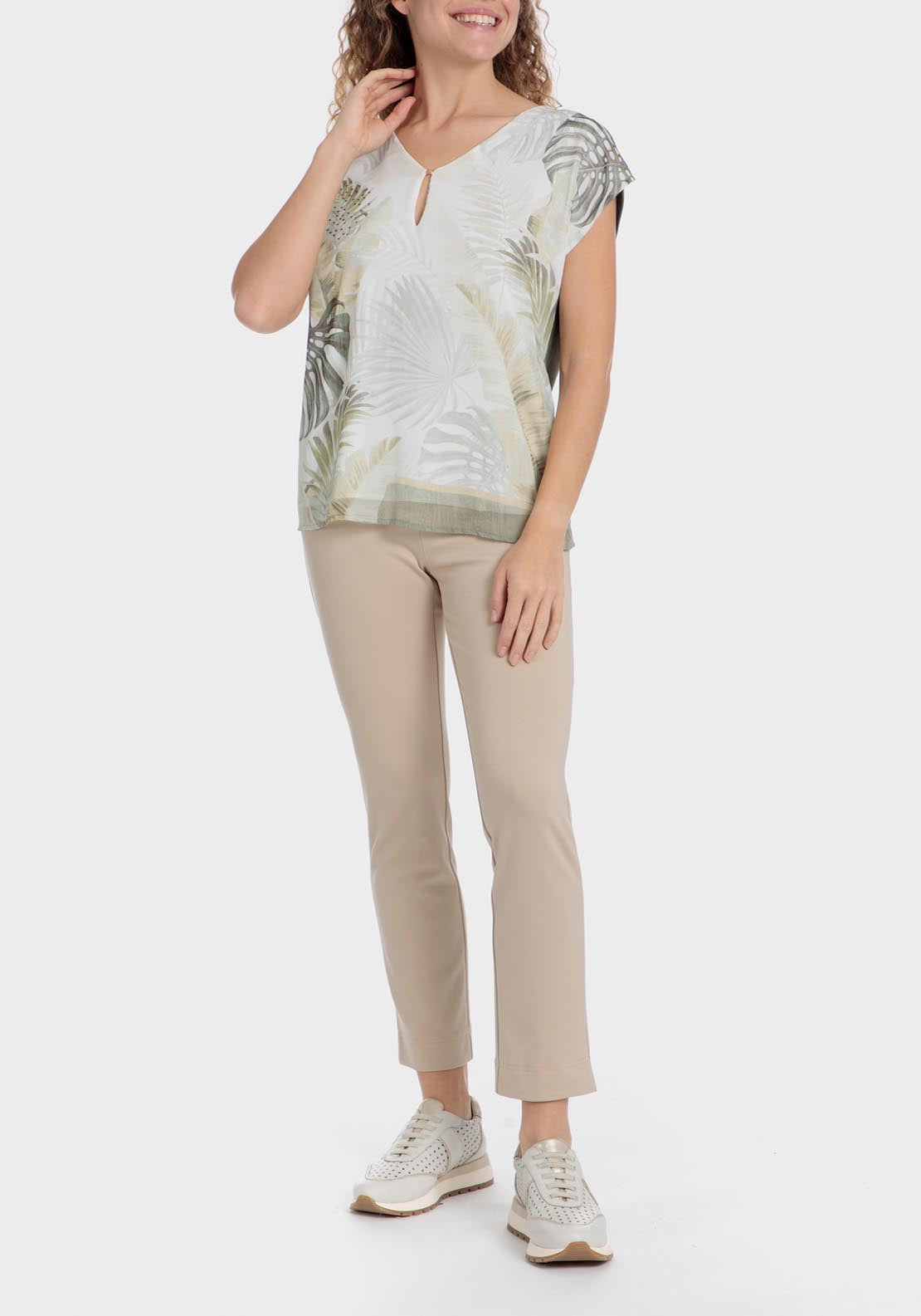 Punt Roma Tropical Print T-Shirt - Green 3 Shaws Department Stores
