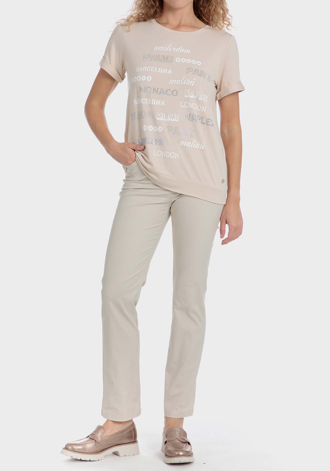 Punt Roma Fantasy t-shirt - Beige 3 Shaws Department Stores