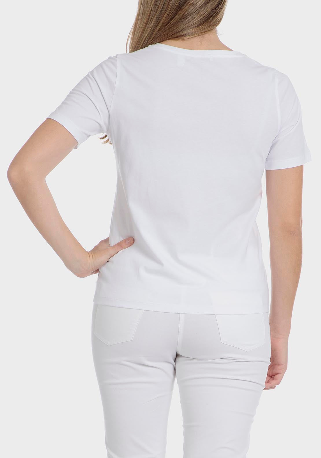 Punt Roma Embroidered T-Shirt - White 2 Shaws Department Stores