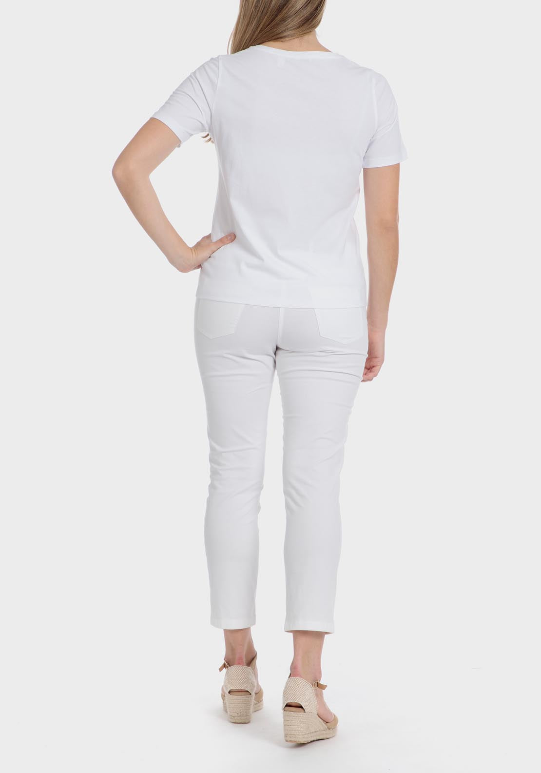 Punt Roma Embroidered T-Shirt - White 4 Shaws Department Stores