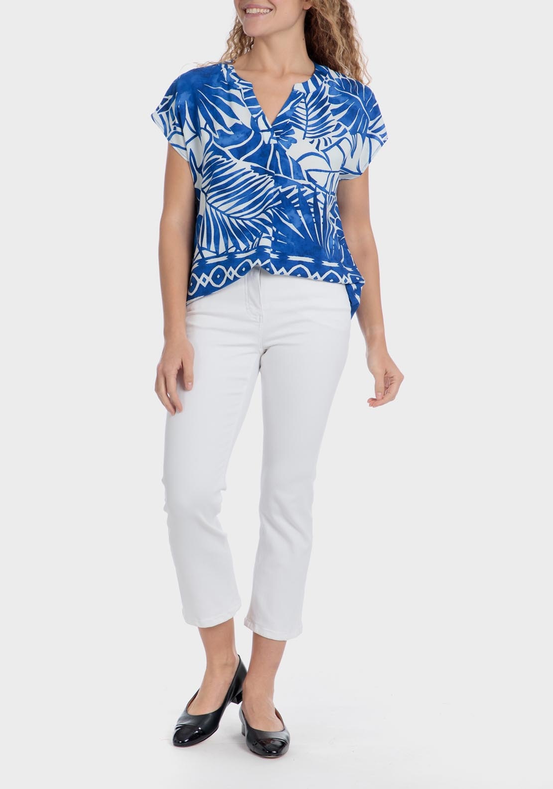 Punt Roma Tropical Print T-Shirt - Blue 3 Shaws Department Stores