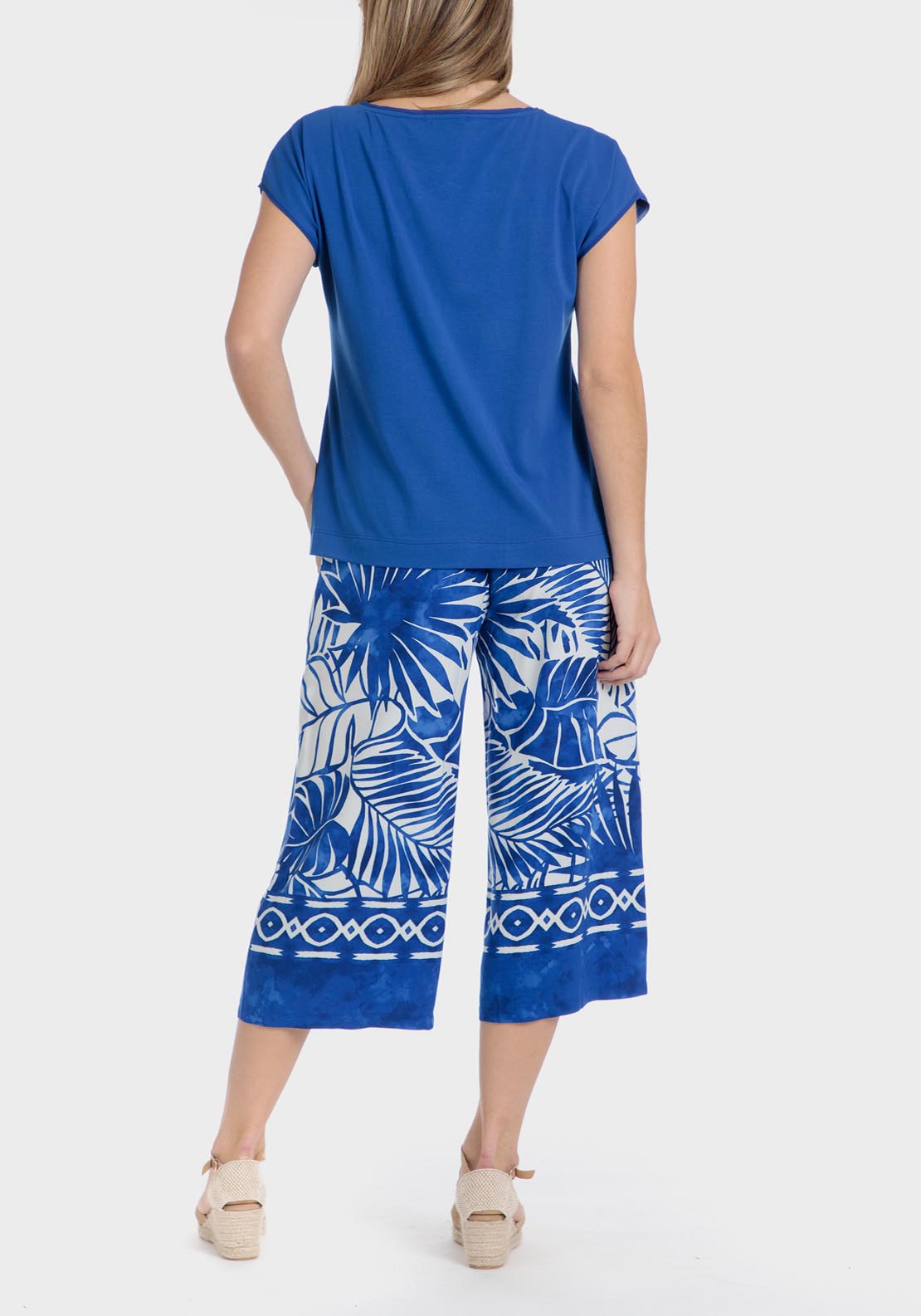 Punt Roma Floral Rhinestone T-Shirt - Blue 4 Shaws Department Stores