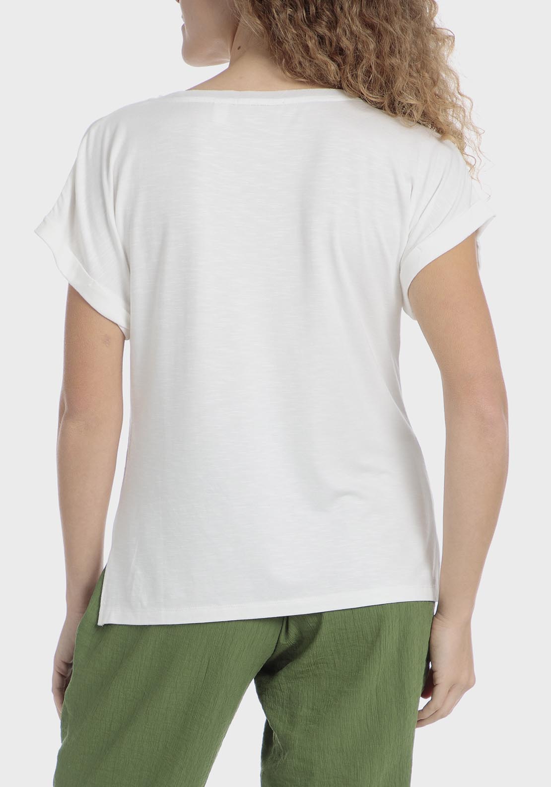 Punt Roma Rhinestone Printed T-Shirt - White 2 Shaws Department Stores