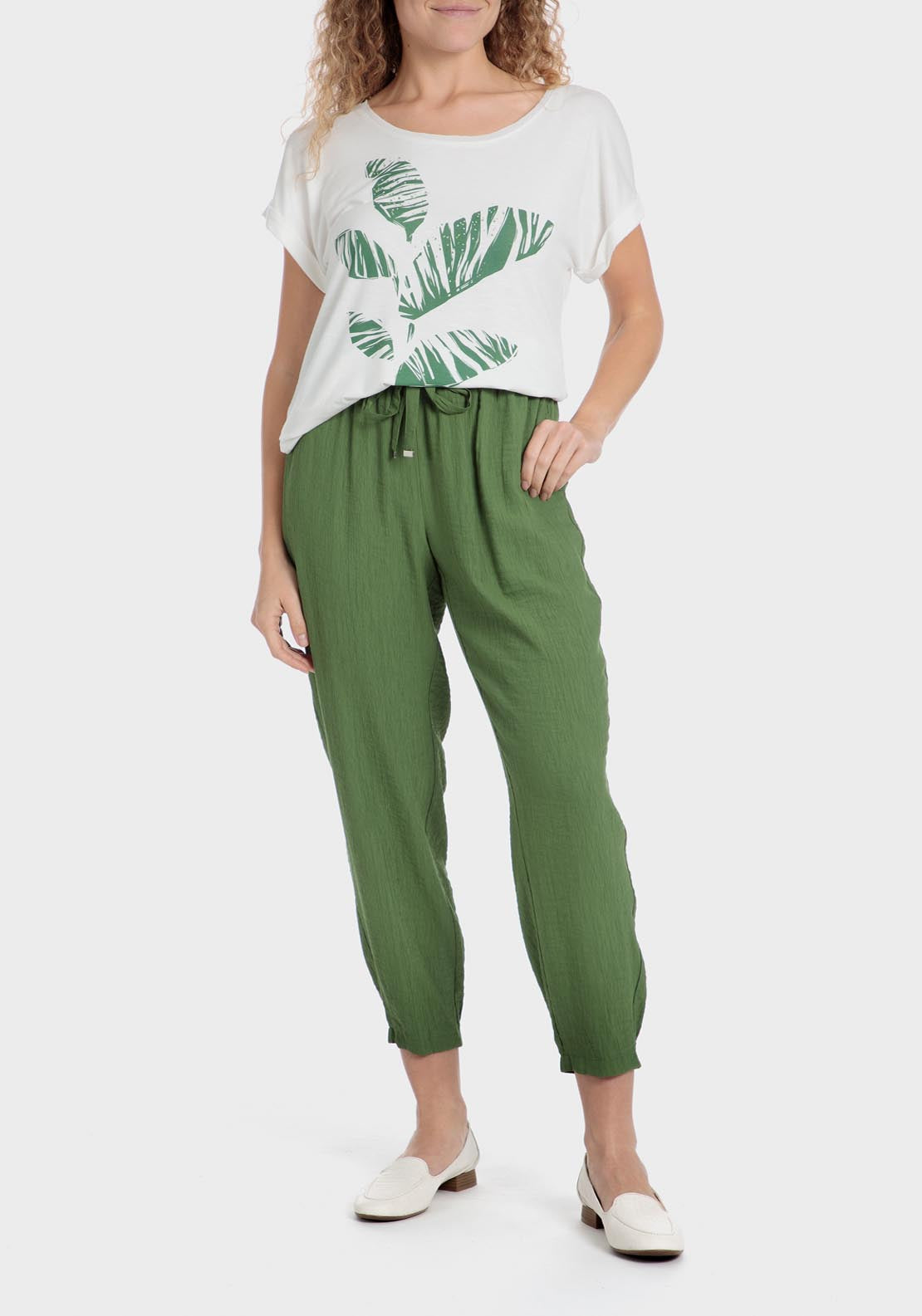 Punt Roma Rhinestone Printed T-Shirt - White 3 Shaws Department Stores