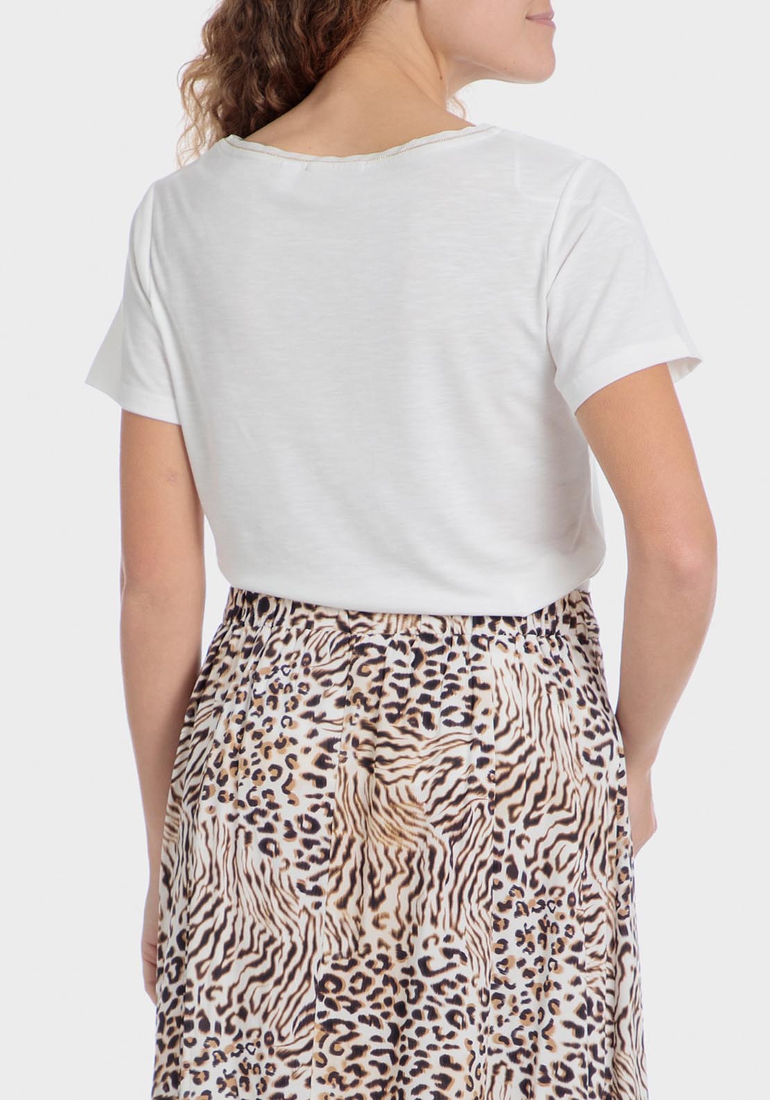 Punt Roma Animal Print T-Shirt - White 2 Shaws Department Stores