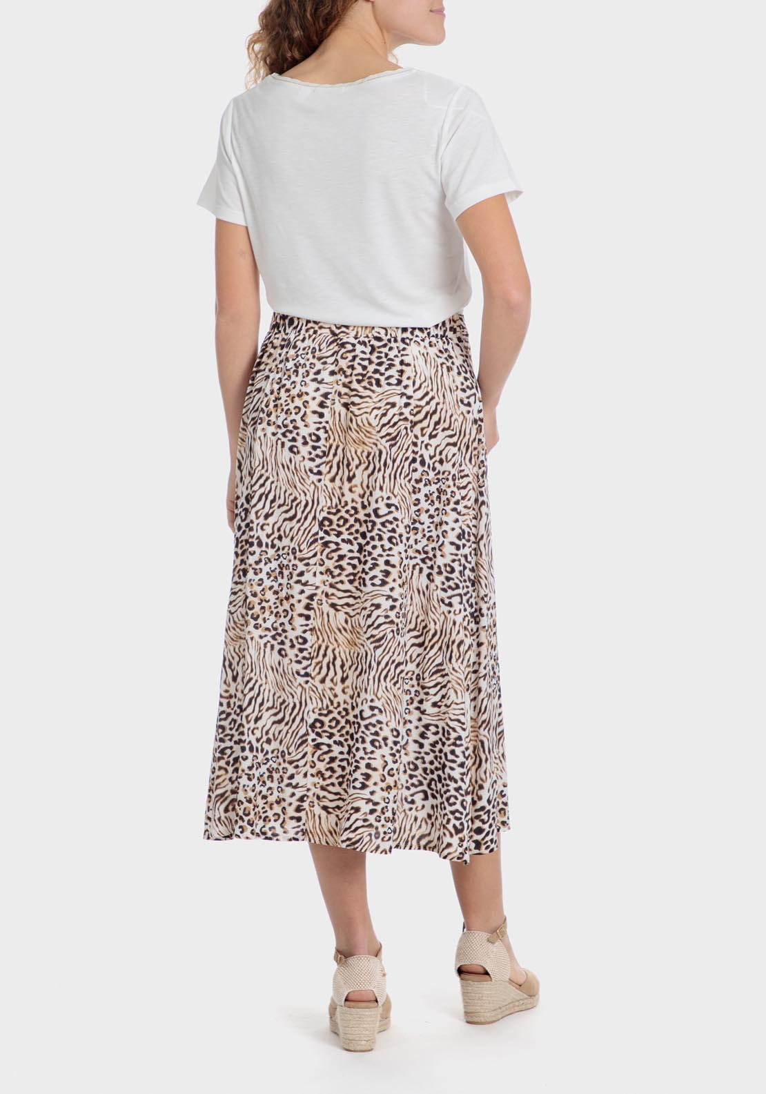 Punt Roma Animal Print T-Shirt - White 4 Shaws Department Stores