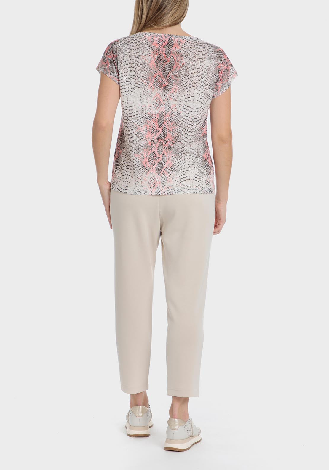 Punt Roma Sports Printed T-Shirt - Beige 4 Shaws Department Stores