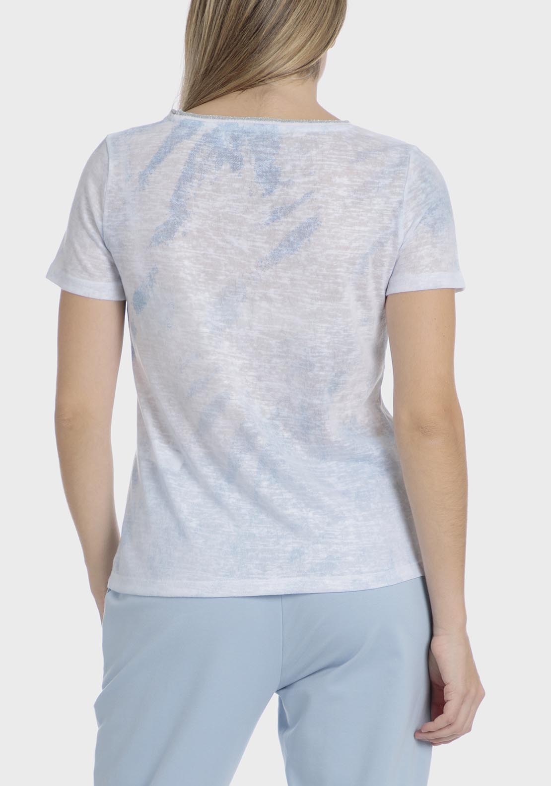 Punt Roma Rhinestone Printed T-Shirt - Blue 3 Shaws Department Stores