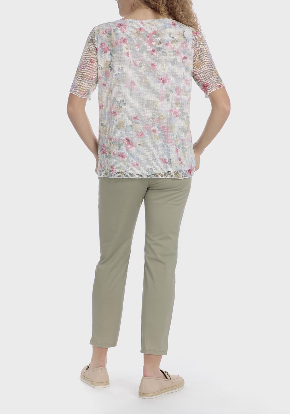 Punt Roma Mesh Printed T-Shirt - White 4 Shaws Department Stores