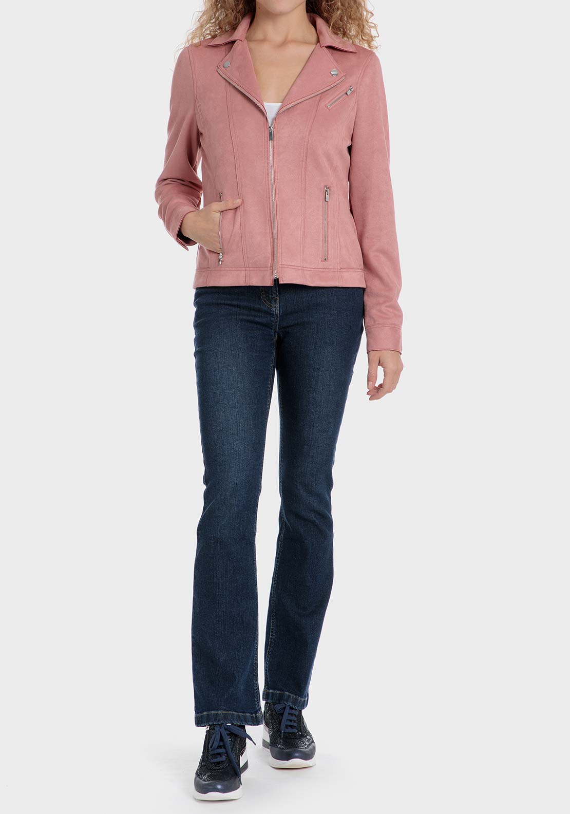 Punt Roma Suede jacket - Pink 3 Shaws Department Stores