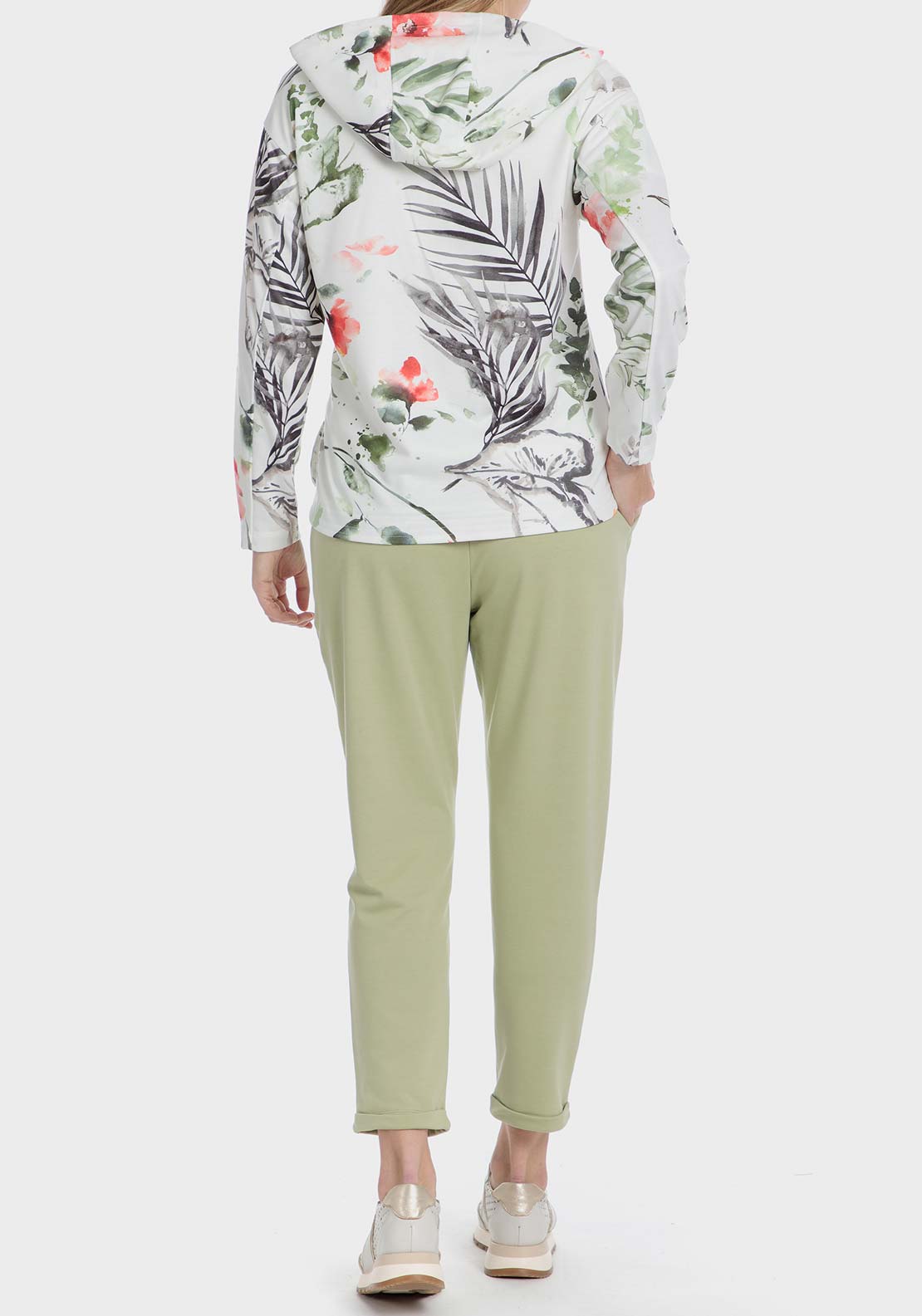 Punt Roma Printed sports jacket - Green Sage 4 Shaws Department Stores