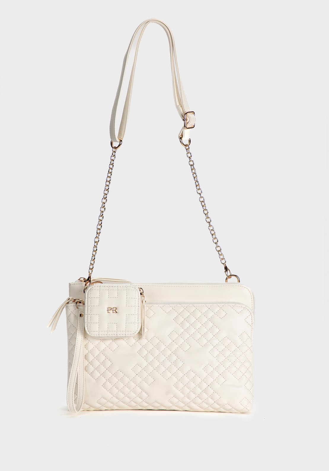 Punt Roma Shoulder Bag - White 1 Shaws Department Stores