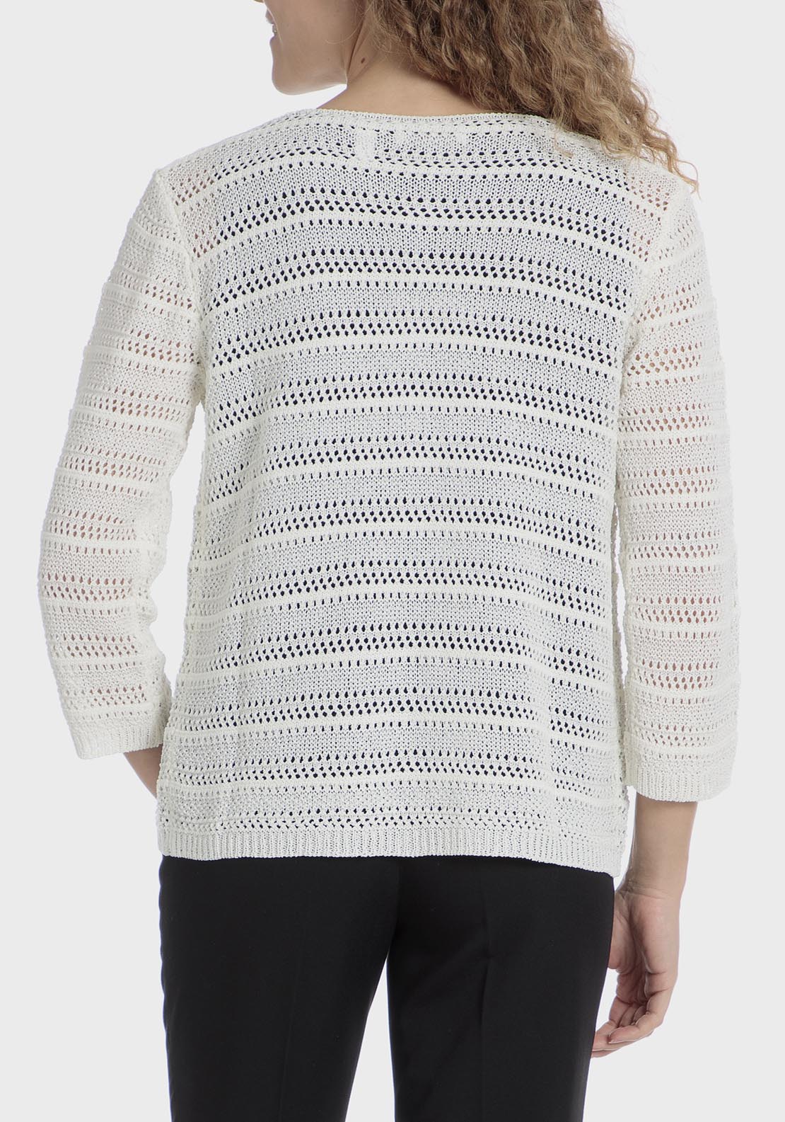 Punt Roma Openwork Jacket - White 2 Shaws Department Stores