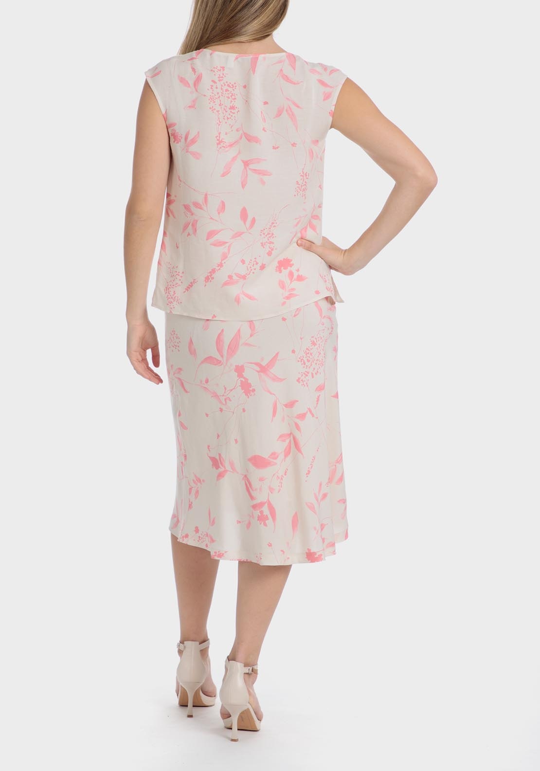 Punt Roma Floral linen skirt printed skirt - Pink 5 Shaws Department Stores