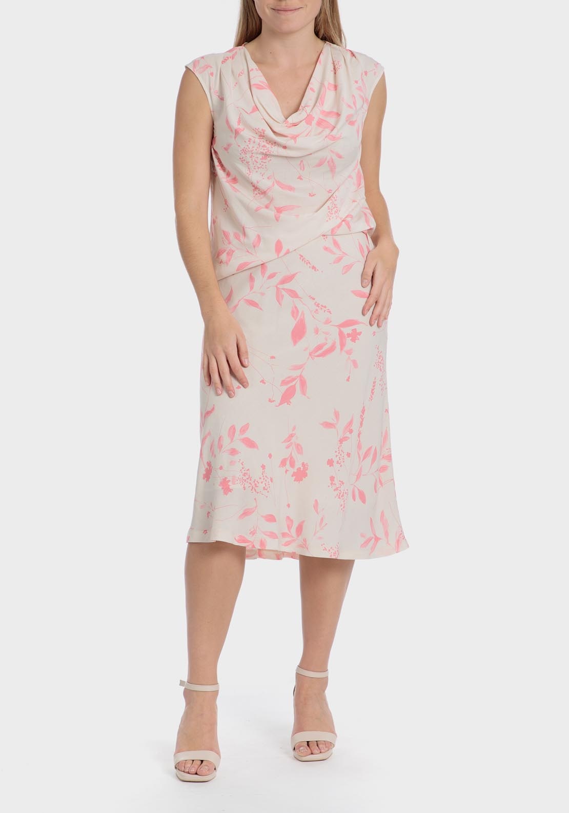 Punt Roma Floral linen skirt printed skirt - Pink 6 Shaws Department Stores