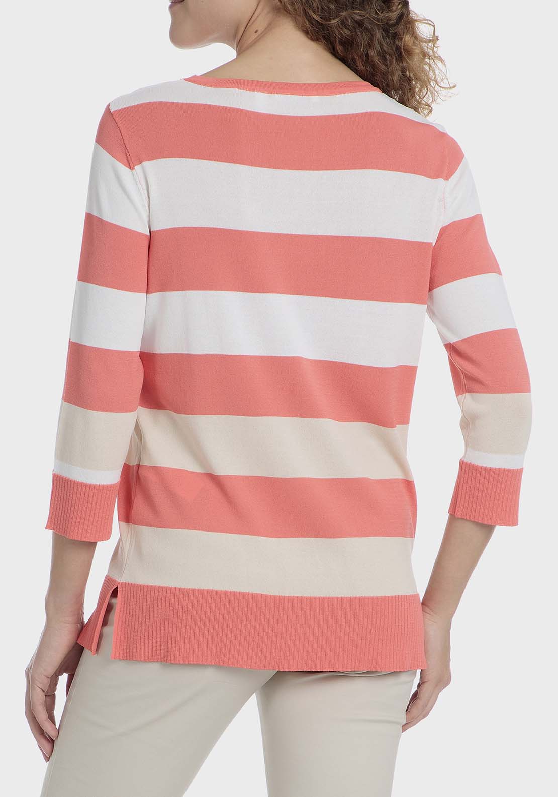 Punt Roma Striped sweater - Orange 2 Shaws Department Stores