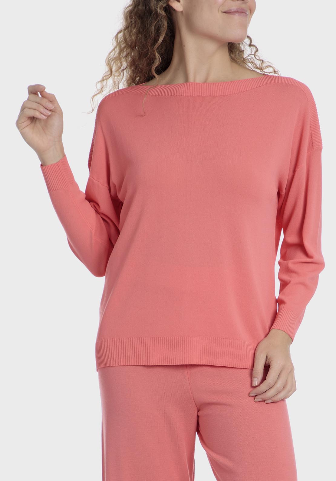 Punt Roma Basic Sweater - Orange 1 Shaws Department Stores