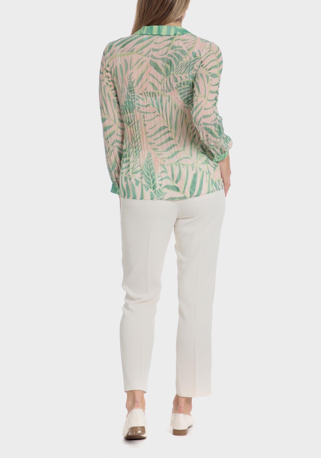Punt Roma Trousers With Elastic waist - Beige 4 Shaws Department Stores