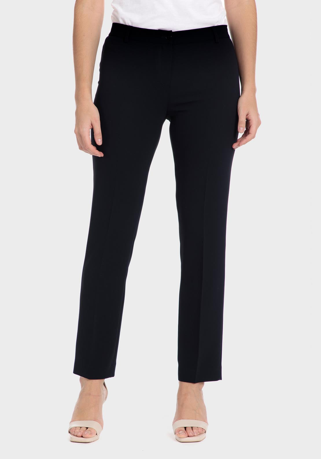 Punt Roma Crepe trousers with elastic - Blue / Navy 7 Shaws Department Stores