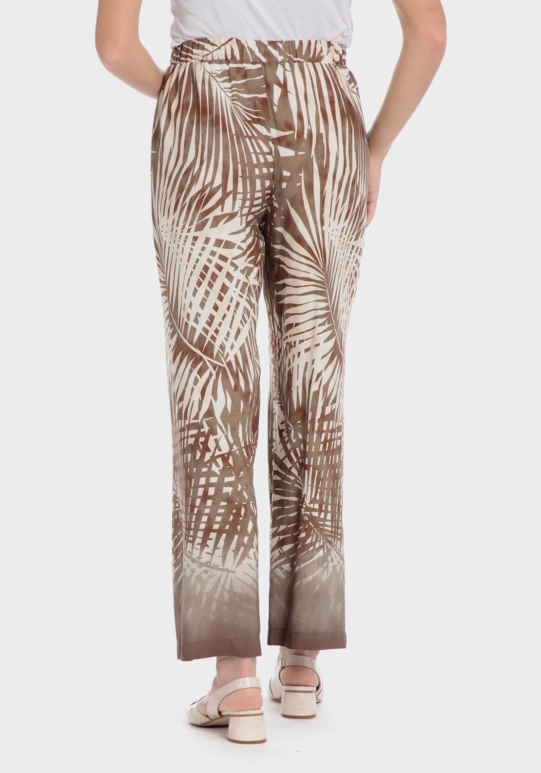 Punt Roma Tropical Print Trousers - Brown 1 Shaws Department Stores
